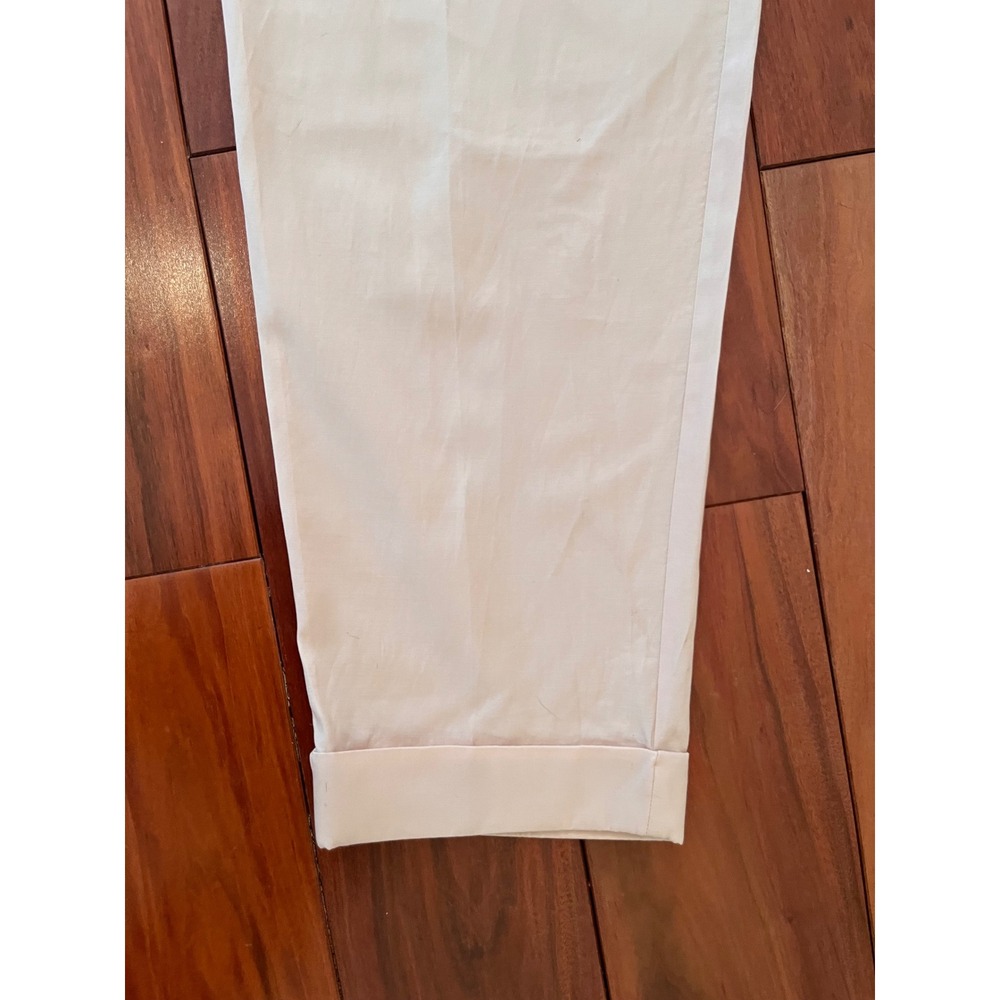 COS Peach Cupro Cotton Pleated Tapered Trousers Cuffed Pants Womens 6 - Picture 7 of 10